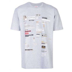 Supreme Newspaper Cutout Shirt Gray Size XL